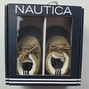 3/$15 Nautica - Baby Boy Tan and Blue Bootie Size 2